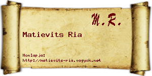 Matievits Ria névjegykártya